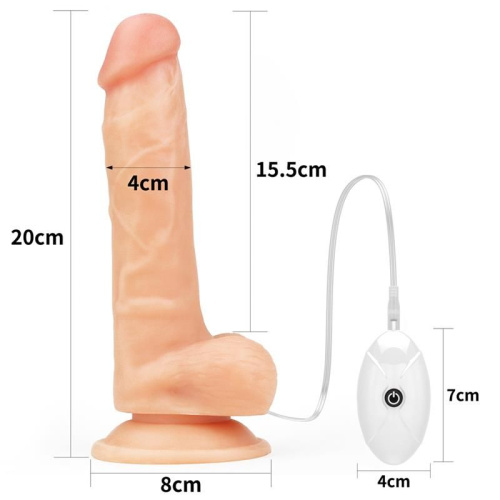 LoveToy Easy Strapon Set 7.5'' - мягкий страпон с реалистичным вибратором, 20х4 см (телесный)